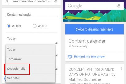 Thumbnail for Google Now provides you with occasional(ly) reminder option
